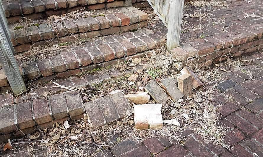 Damaged Brick Masonry Steps