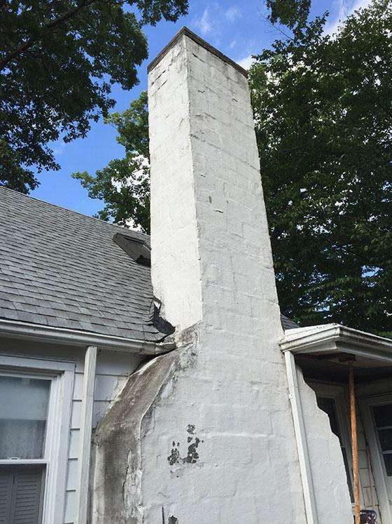 Stucco Chimney Replacement - Before